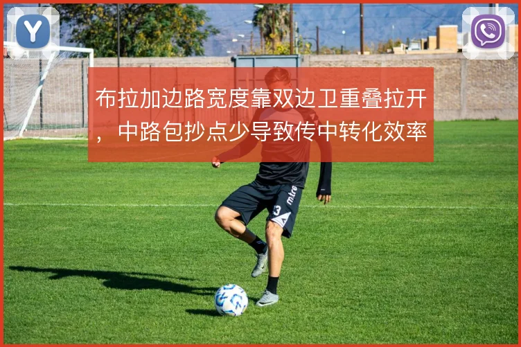 布拉加边路宽度靠双边卫重叠拉开,中路包抄点少导致传中转化效率偏低